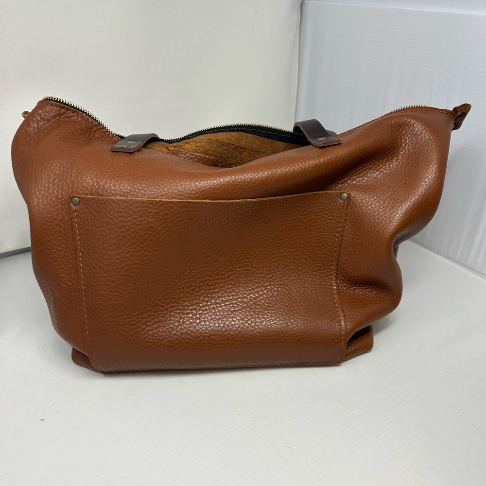 Portland leather UNICORN Mondelo Brandy Large Tote with zipper squishy Pebbles - Picture 8 of 11